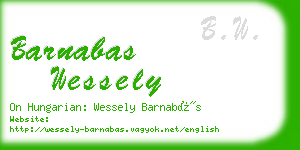 barnabas wessely business card